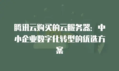 腾讯云购买的云服务器：中小企业数字化转型的优选方案