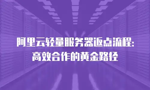 阿里云轻量服务器返点流程：高效合作的黄金路径