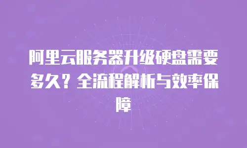 阿里云服务器升级硬盘需要多久？全流程解析与效率保障