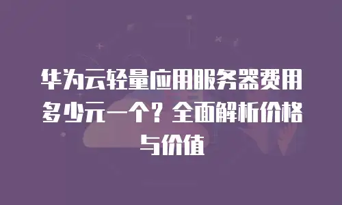华为云轻量应用服务器费用多少元一个？全面解析价格与价值
