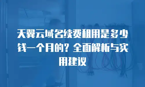 天翼云域名续费租用是多少钱一个月的？全面解析与实用建议