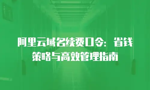 阿里云域名续费口令：省钱策略与高效管理指南