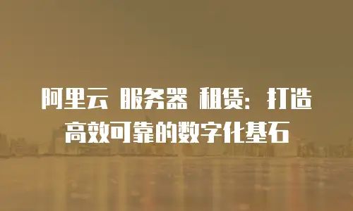 阿里云 服务器 租赁：打造高效可靠的数字化基石