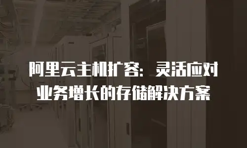 阿里云主机扩容：灵活应对业务增长的存储解决方案