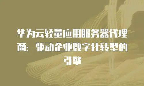 华为云轻量应用服务器代理商：驱动企业数字化转型的引擎