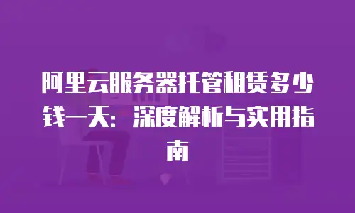 阿里云服务器托管租赁多少钱一天：深度解析与实用指南