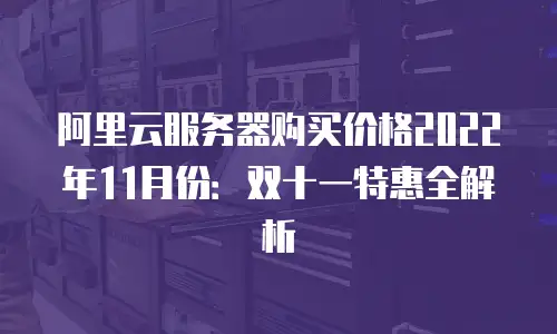 阿里云服务器购买价格2022年11月份：双十一特惠全解析
