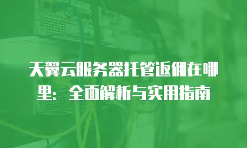 天翼云服务器托管返佣在哪里：全面解析与实用指南