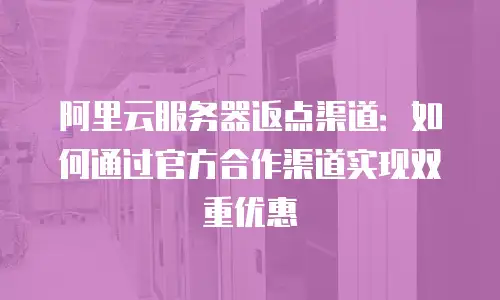 阿里云服务器返点渠道：如何通过官方合作渠道实现双重优惠
