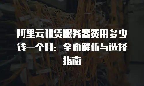 阿里云租赁服务器费用多少钱一个月：全面解析与选择指南