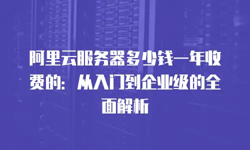 阿里云服务器多少钱一年收费的：从入门到企业级的全面解析