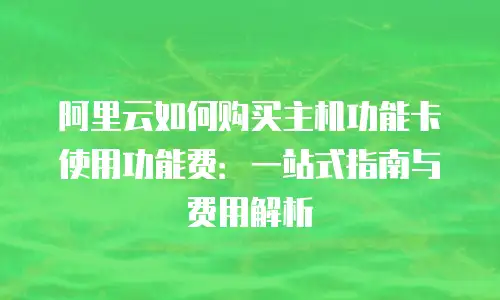 阿里云如何购买主机功能卡使用功能费：一站式指南与费用解析