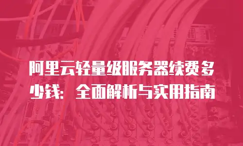 阿里云轻量级服务器续费多少钱：全面解析与实用指南