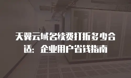 天翼云域名续费打折多少合适：企业用户省钱指南