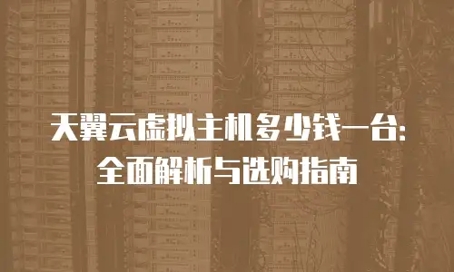 天翼云虚拟主机多少钱一台：全面解析与选购指南