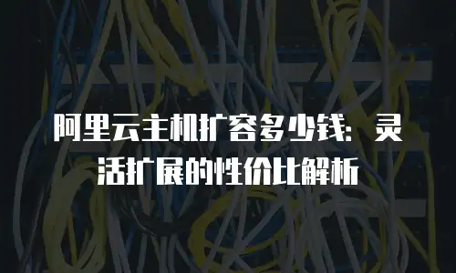 阿里云主机扩容多少钱：灵活扩展的性价比解析