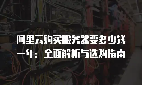 阿里云购买服务器要多少钱一年：全面解析与选购指南