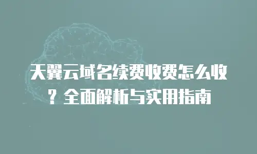 天翼云域名续费收费怎么收？全面解析与实用指南