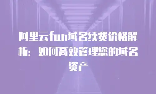 阿里云fun域名续费价格解析：如何高效管理您的域名资产