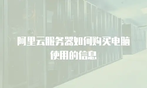 阿里云服务器如何购买电脑使用的信息