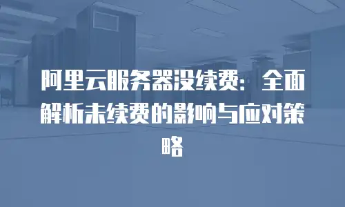 阿里云服务器没续费：全面解析未续费的影响与应对策略