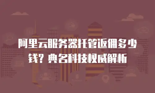 阿里云服务器托管返佣多少钱？典名科技权威解析