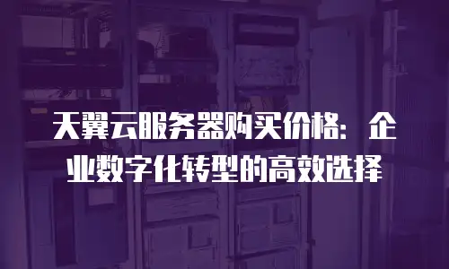 天翼云服务器购买价格：企业数字化转型的高效选择