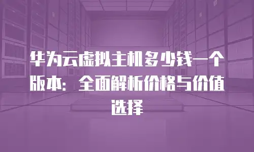 华为云虚拟主机多少钱一个版本：全面解析价格与价值选择