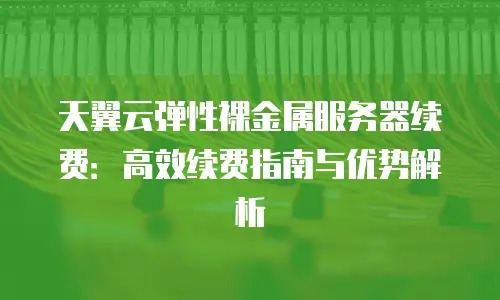 天翼云弹性裸金属服务器续费：高效续费指南与优势解析