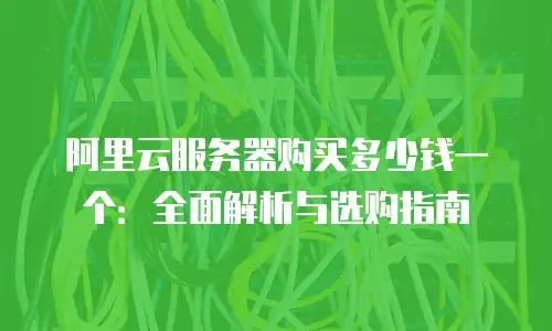 阿里云服务器购买多少钱一个：全面解析与选购指南