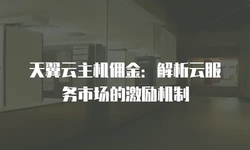 天翼云主机佣金：解析云服务市场的激励机制