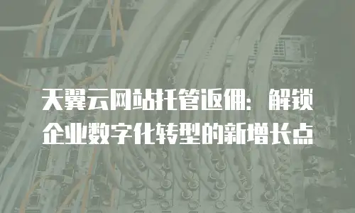 天翼云网站托管返佣：解锁企业数字化转型的新增长点