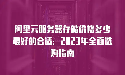 阿里云服务器存储价格多少最好的合适：2023年全面选购指南