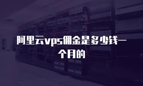 阿里云vps佣金是多少钱一个月的