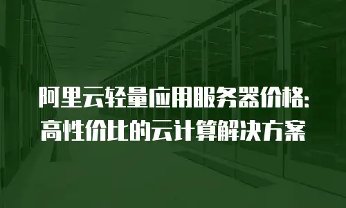 阿里云轻量应用服务器价格：高性价比的云计算解决方案