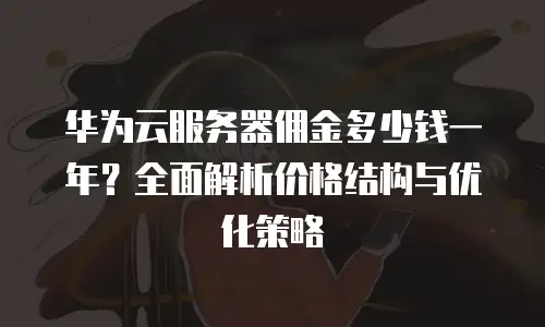 华为云服务器佣金多少钱一年？全面解析价格结构与优化策略
