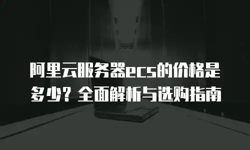 阿里云服务器ecs的价格是多少？全面解析与选购指南