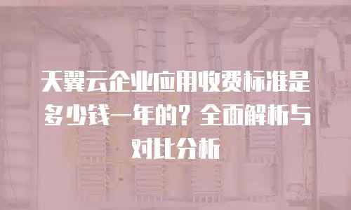 天翼云企业应用收费标准是多少钱一年的？全面解析与对比分析