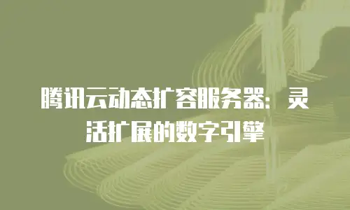 腾讯云动态扩容服务器：灵活扩展的数字引擎