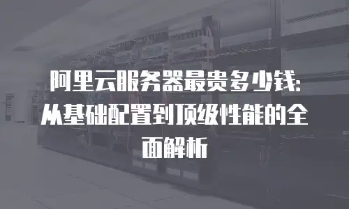 阿里云服务器最贵多少钱：从基础配置到顶级性能的全面解析