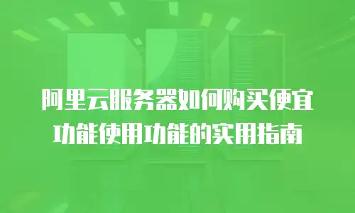 阿里云服务器如何购买便宜功能使用功能的实用指南