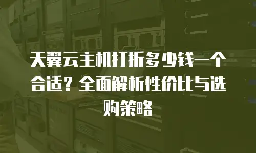 天翼云主机打折多少钱一个合适？全面解析性价比与选购策略