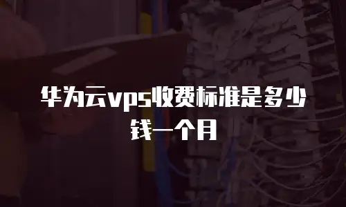 华为云vps收费标准是多少钱一个月