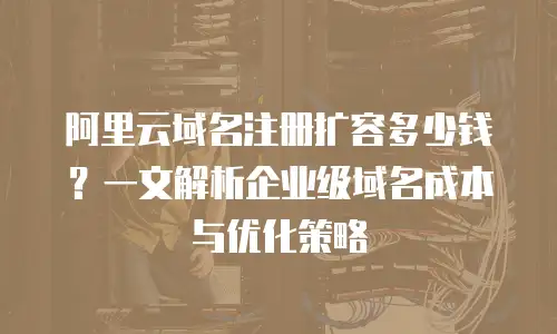阿里云域名注册扩容多少钱？一文解析企业级域名成本与优化策略