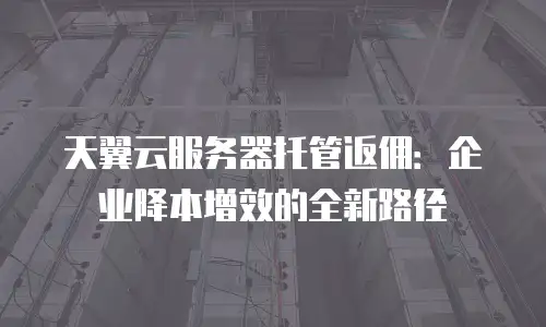 天翼云服务器托管返佣：企业降本增效的全新路径