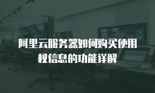 阿里云服务器如何购买使用权信息的功能详解