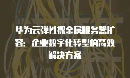 华为云弹性裸金属服务器扩容：企业数字化转型的高效解决方案