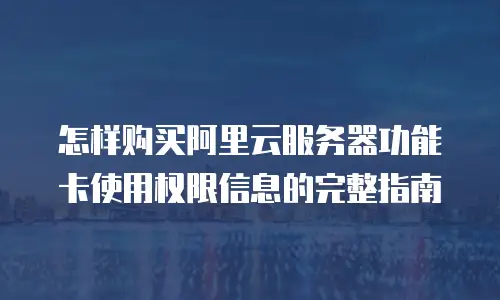 怎样购买阿里云服务器功能卡使用权限信息的完整指南