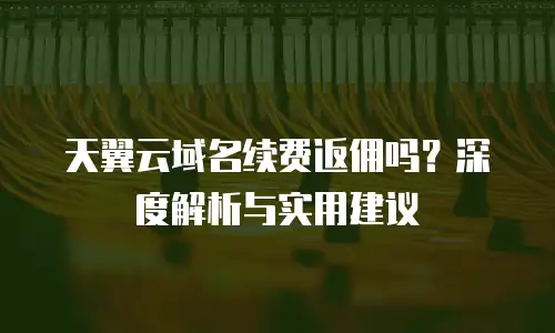 天翼云域名续费返佣吗？深度解析与实用建议