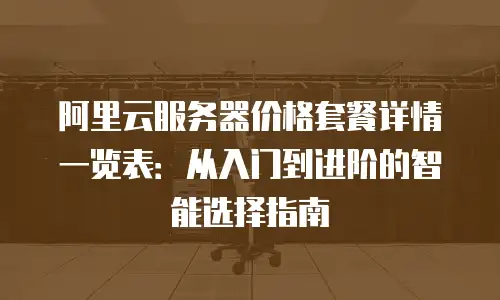 阿里云服务器价格套餐详情一览表：从入门到进阶的智能选择指南